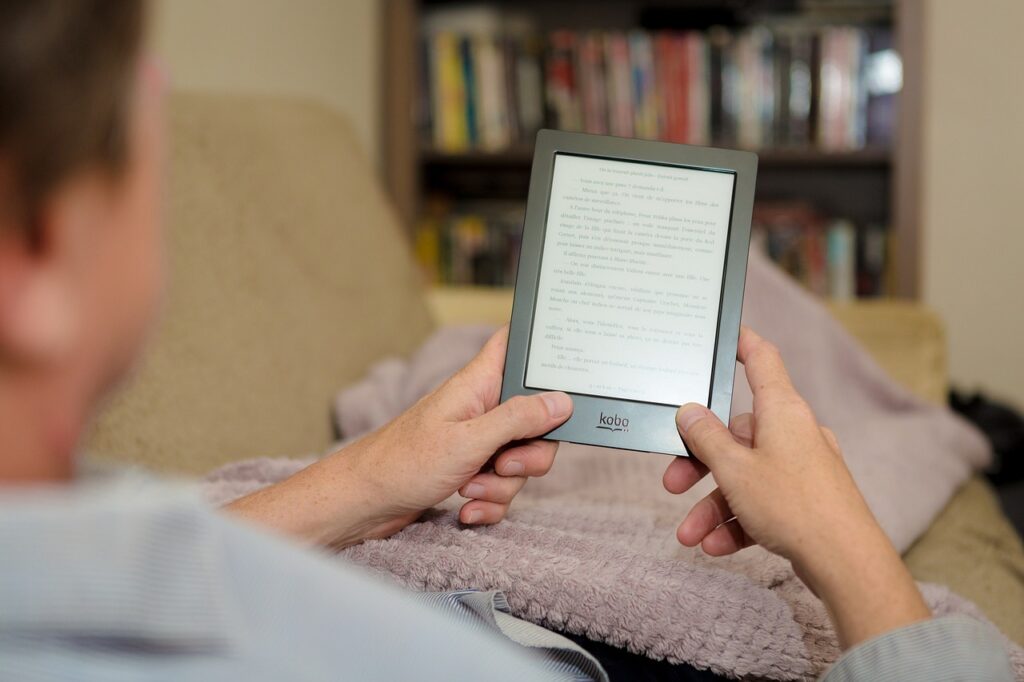 Man reading ebook